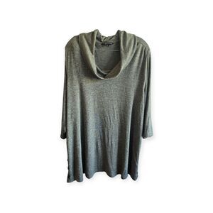 Zac & Rachel Woman Olive Green Cowl Neck Long Sleeve Stretch Top  2X